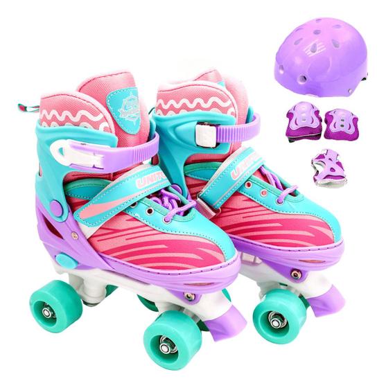 Imagem de Patins Roller Quad Kit Proteção Tamanho 30-33