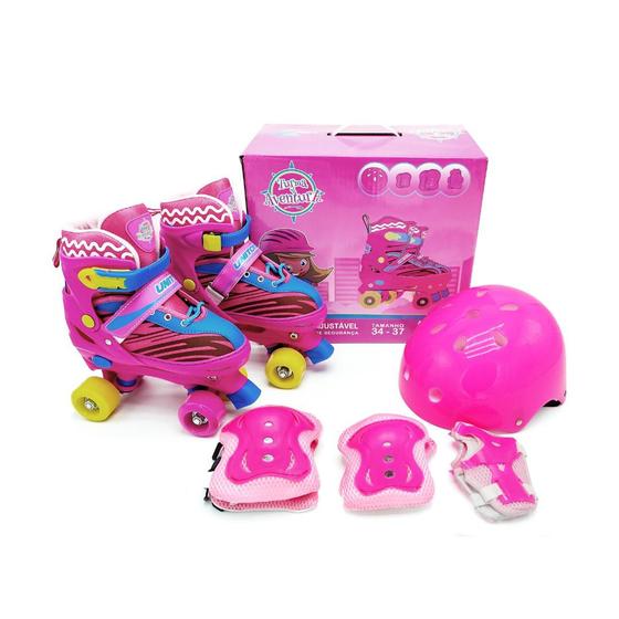 Patins Roller Quad Menina Ajustável C/ Kit Proteção Completo é boa?