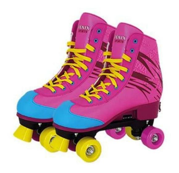 Imagem de Patins Roller Skate Rosa 39 Ao 42 C/ Regulagem - Fenix