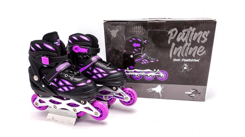 Imagem de Patins Semi Profissional Tamanho Ajustável 37 ao 40 Base de Alumínio - Roxo