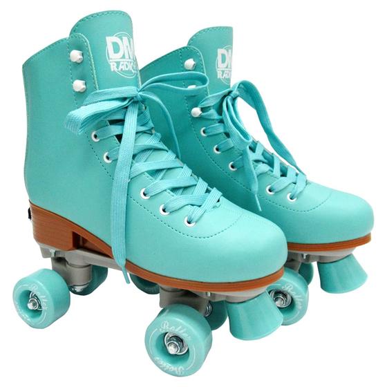 Imagem de Patins Tradicional Quad Roller Retro Verde Água 31 Ao 42 - DM Toys