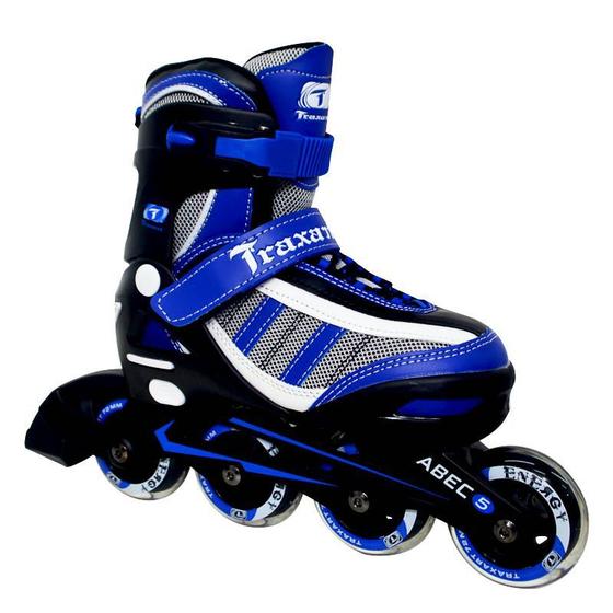 Imagem de Patins Traxart Juvenil Energy Azul - Regulável ABEC-5