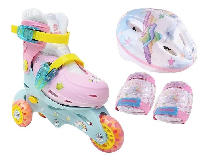 Patins Triline Unicórnio 30-33 Infantil 50kg Ajustável Acessórios TL-01 U - Fenix é boa?