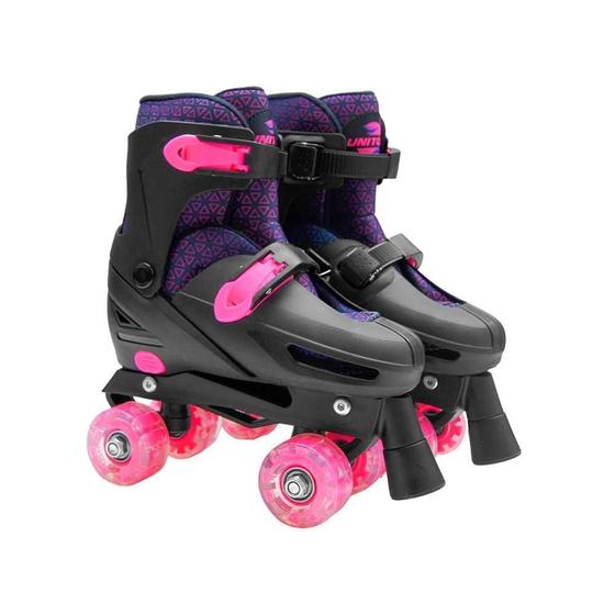 Imagem de Patins Unitoys Quad Laser 34-37 Ref.1815M Preto/Rosa