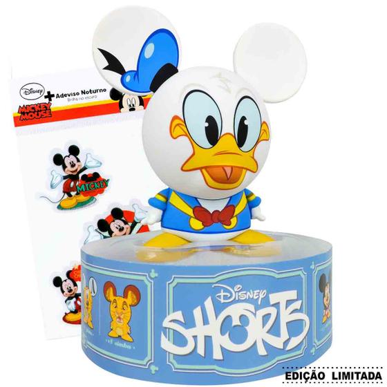 Imagem de Pato Donald Boneco Colecionável Disney Shorts Mickey Series + Adesivo
