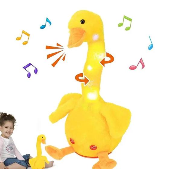 Imagem de Pato Pelúcia Dançante E Falante Toca Música Repete Fala Brinquedo Lindo para Criança