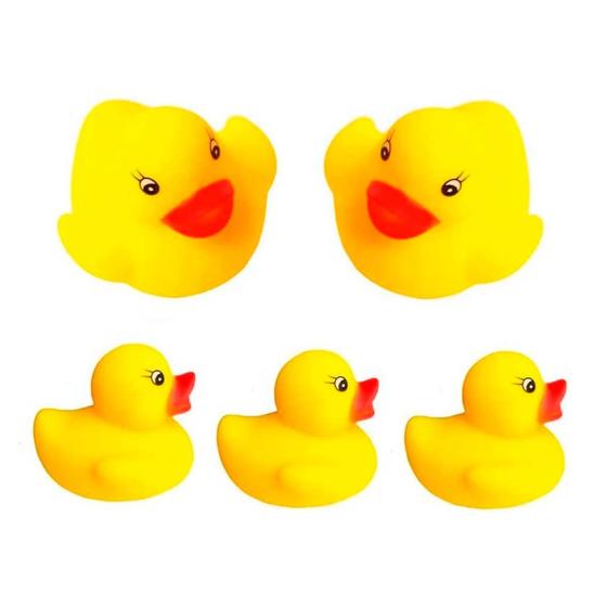 Imagem de Patos de Borracha Amarelo Para bebês de banho 6un