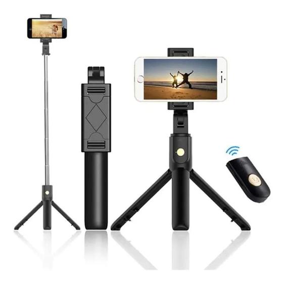 Pau de Selfie Bastão + Tripe com Controle Bluetooth Retrátil Celular Universal Menor preço em Pau de Selfie Bastão + Tripe com Controle Bluetooth Retrátil Celular Universal