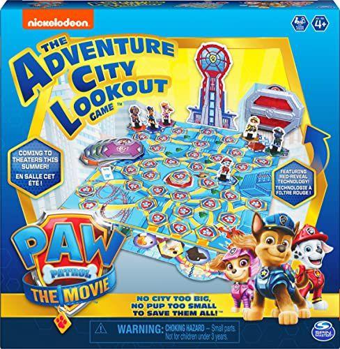 Imagem de Paw Patrol: The Movie, Adventure City Lookout Tower Board Game Chase Marshall Skye Ryder Rubble, para pré-escolares, crianças e famílias com 4 anos ou mais