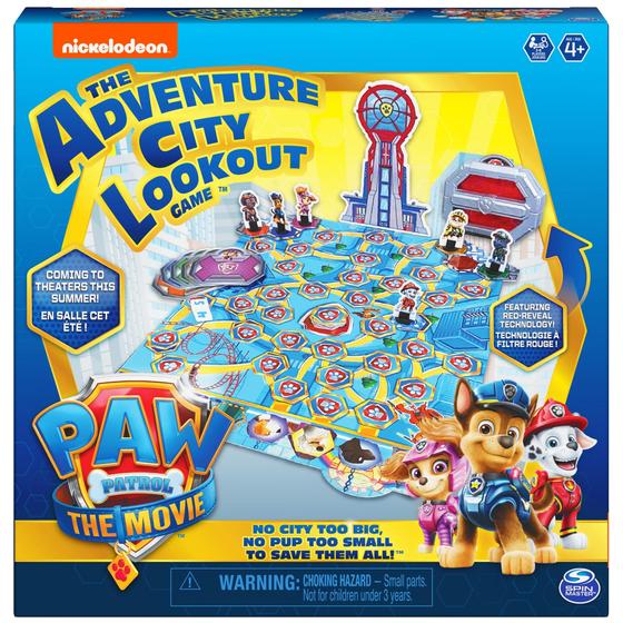 Imagem de Paw Patrol: The Movie, Adventure City Lookout Tower Board Game Chase Marshall Skye Ryder Rubble, para pré-escolares, crianças e famílias com 4 anos ou mais