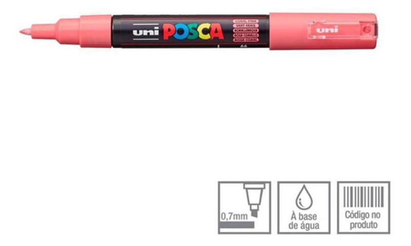 Imagem de Pc-1M Caneta Posca Rosa Coral Ponta Cônica 0.7 Mm