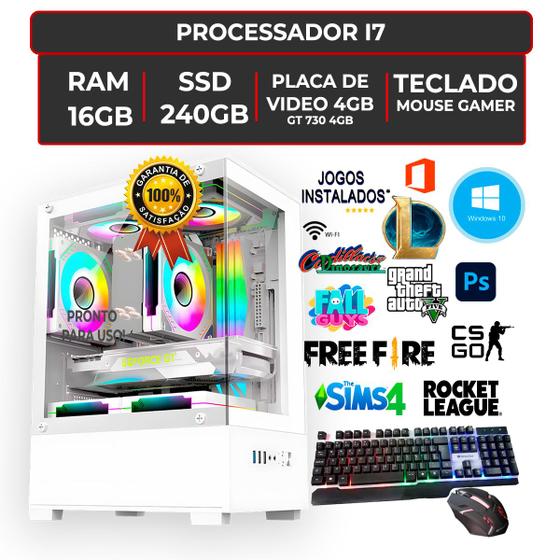Imagem de Pc Aquario Cpu Gamer Core I7 3.6ghz 16gb Ssd Fonte 500wts Nvidia 4GB 