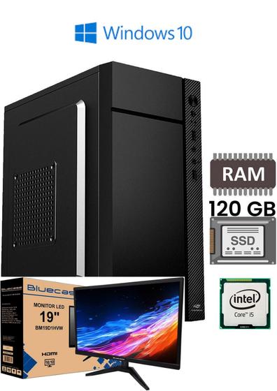 Imagem de PC COMPLETO P/ HOME OFFICE CPU Intel Core I5 8gb SSD 120gb com MONITOR & Teclado, Mouse NOVOS !