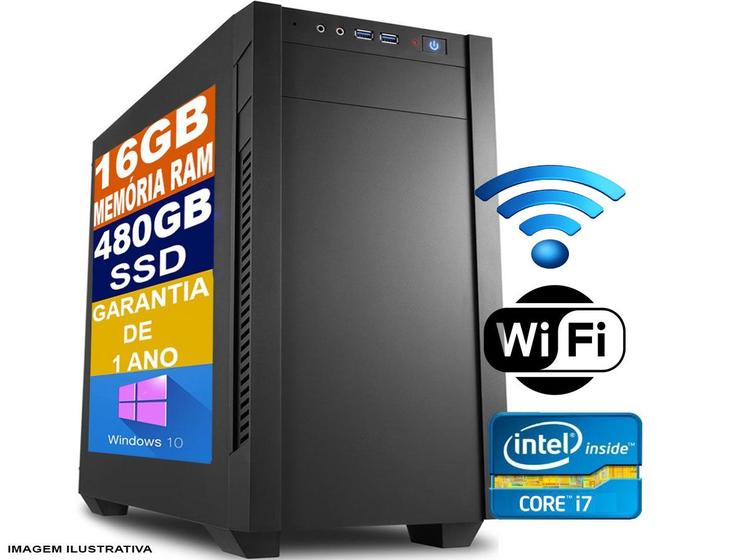 PC Computador CPU desktop Intel Core I7, 16GB Memória ram, SSD 480GB Menor preço em PC Computador CPU desktop Intel Core I7, 16GB Memória ram, SSD 480GB
