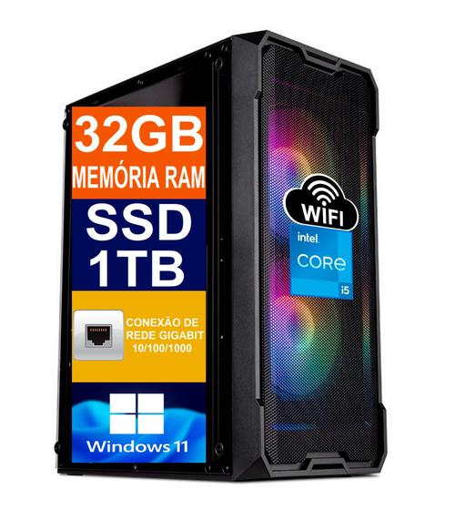 Imagem de Pc Computador Cpu I5 7500 (Sétima Geração) Ssd 1TB M2 NVME / 32gb Memória Ram Ddr4 / Fonte 500w