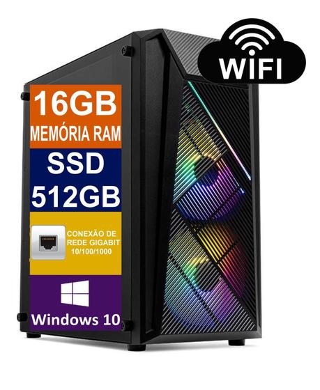 Imagem de Pc Computador Cpu I7 6700 (Sexta Geração) Ssd 512gb M2 NVME / 16GB Memória Ram Ddr4 / Fonte 500w