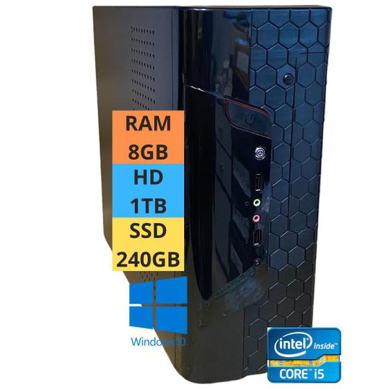 Imagem de Pc Computador Cpu Intel Core I5 + Ssd 240gb + Hd 1tb 8gb Ram