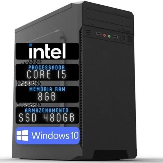 Imagem de Pc Computador Cpu Intel Core I5 Ssd 480gb / 8 gb Memória Ram WINDWOS 10 PRO