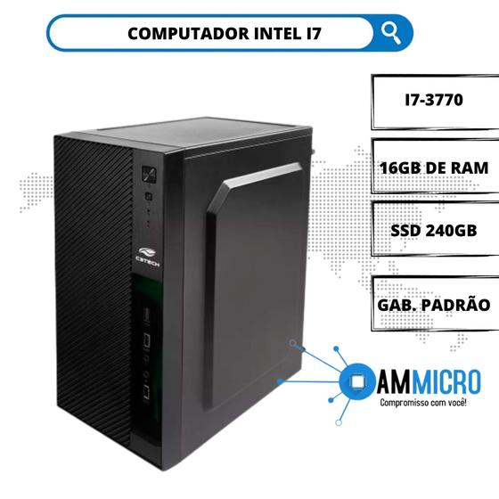 Imagem de Pc computador intel i7-3770 - 16gb de ram - ssd 240gb sata - windows 10 pro - office