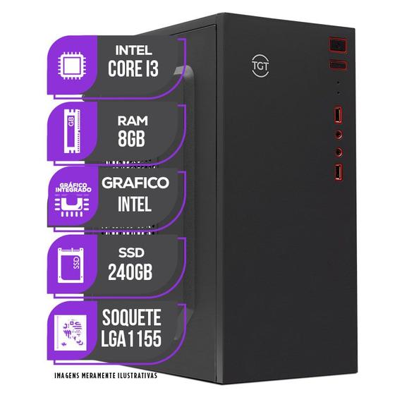 Imagem de PC CPU Computador Intel Core i3, 8GB DE Memoria ram, SSD 240GB