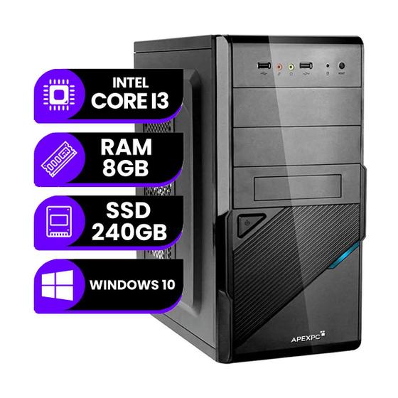 Imagem de PC CPU Computador Intel Core i3, SSD 240GB, 8GB DE Memoria ram