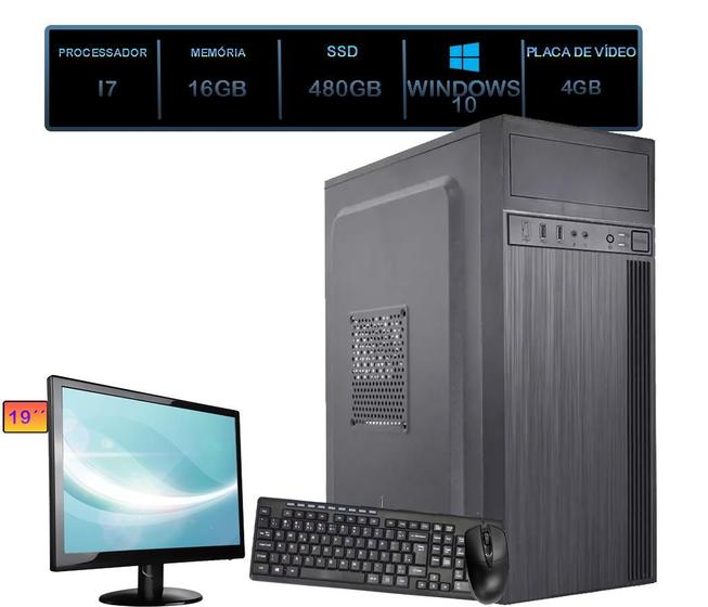 Imagem de Pc designer i7 16gb ssd 480gb monitor e placa de video 4gb