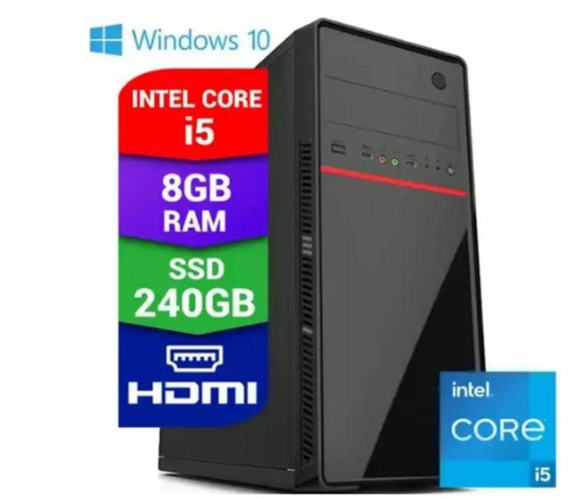 Imagem de Pc Desktop Computador CPU Intel Core i5 Hdmi 8GB SSD 240GB Windows 10 Desktop