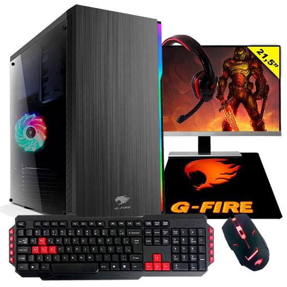 Desktop G-fire Gamer Htg-248 Amd A10-9700 3.50ghz 8gb 1tb Radeon R7 Windows 10 Pro 21,5" Com Monitor