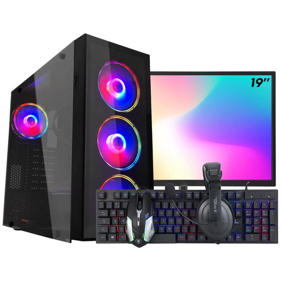 Imagem de PC Gamer Completo Ark Monitor 19" + Intel Core i7 860 8GB GT 730 4GB SSD 240GB Linux Combo Gamer