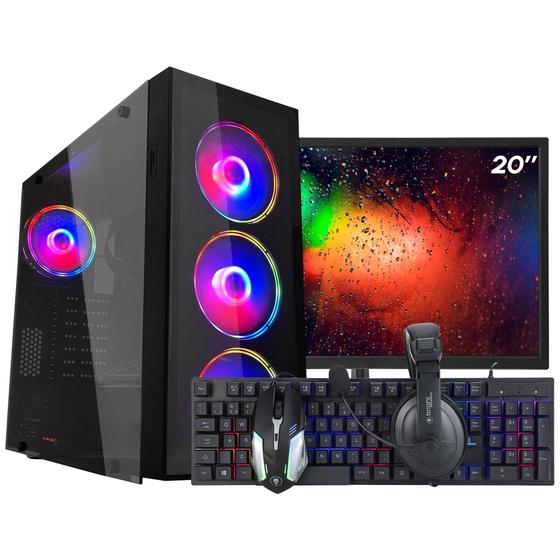 Imagem de PC Gamer Completo Ark Monitor 20" + Intel Core i7 3770 8GB GT 730 4GB SSD 240GB Linux Combo Gamer