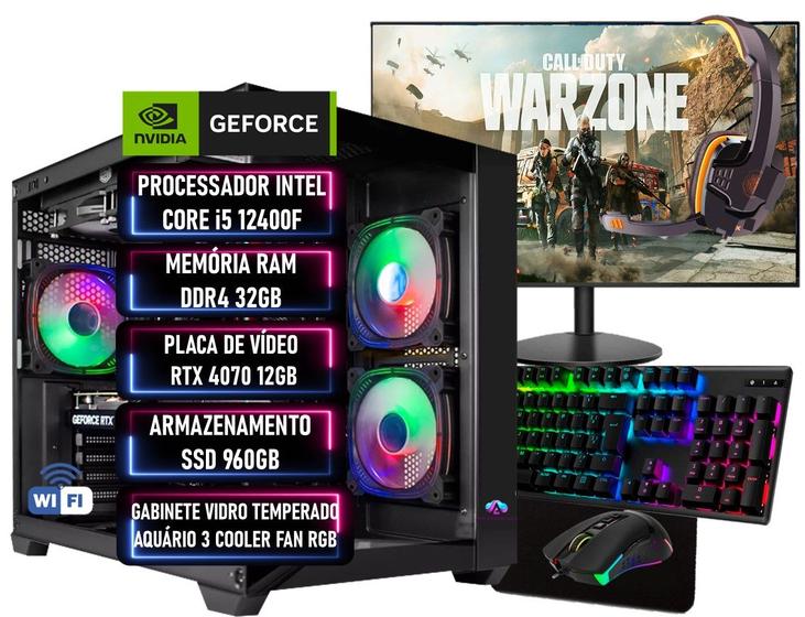 Imagem de PC Gamer Completo Intel Core i5 12 Geração RTX 4070 12GB RAM DDR4 32GB SSD 960GB - ADVANCEDTECH