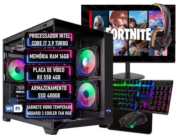 Imagem de PC Gamer Completo Intel Core i7 3.9Ghz RAM 16GB SSD 480GB RX 550 4GB - ADVANCEDTECH