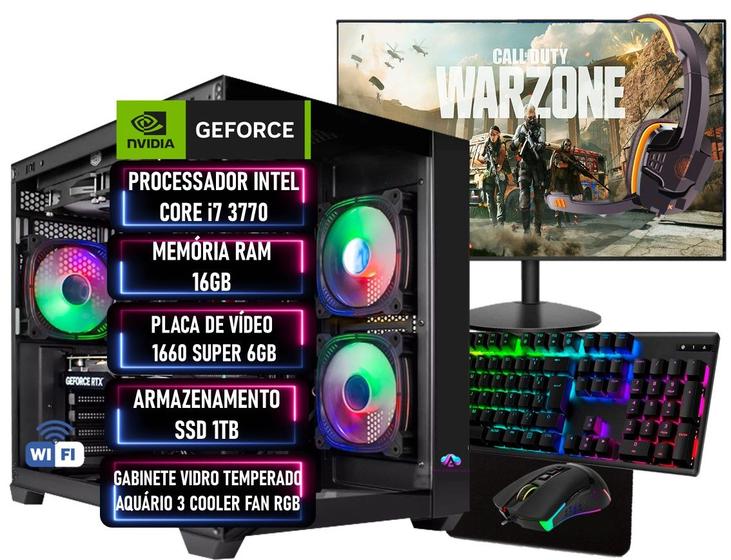 PC Gamer Completo Intel Coreº i7 3.9GHz RAM 16GB SSD 1TB GTX