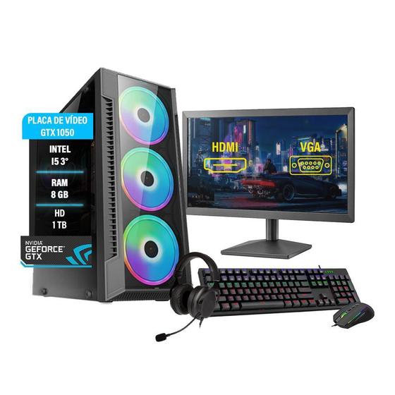 Imagem de Pc Gamer Completo Maximus I5 Gtx 1050Ti Memória Ram 8Gb Hd