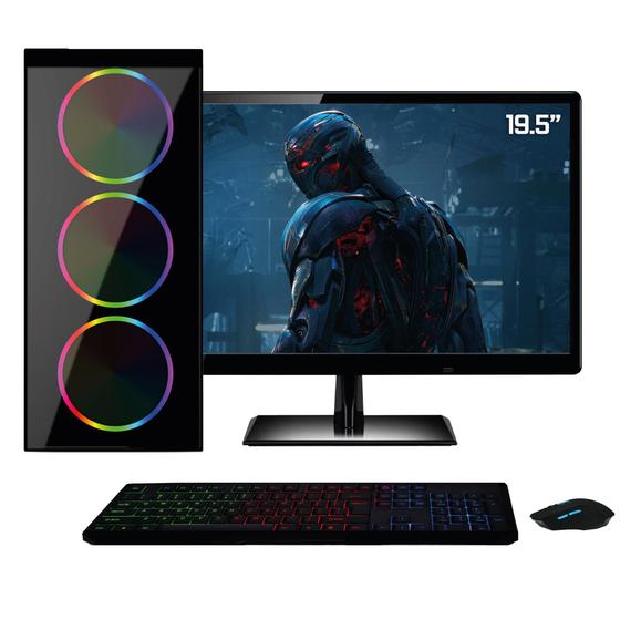 Imagem de PC Gamer Completo Monitor HDMI 19.5" Intel Core i5 8GB HD 1TB Geforce GT 220 Quantum XTX