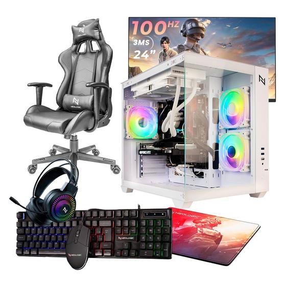 Pc gamer completo ryzen 5 5600gt, 16gb 3200mhz (radeon vega 7), ssd 480gb m.2, 500w 80 plus, monitor 24" 100hz, cadeira - nli87599 - NEOLOGIC Imagem de Pc gamer completo ryzen 5 5600gt, 16gb 3200mhz (radeon vega 7), ssd 480gb m.2, 500w 80 plus, monitor 24" 100hz, cadeira - nli87599