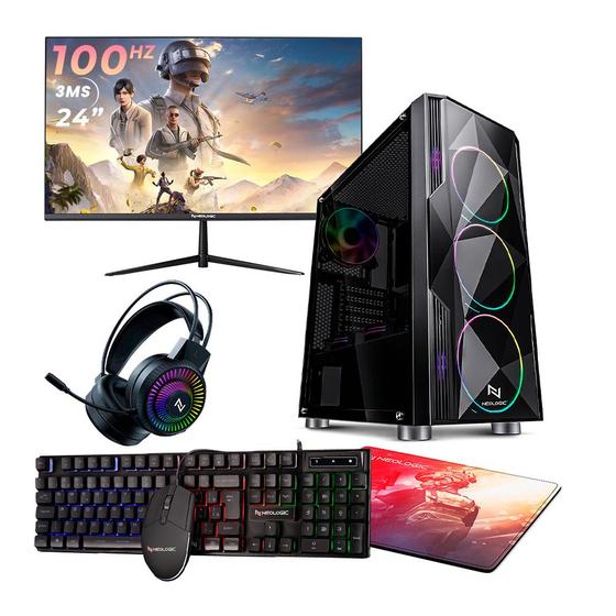 Imagem de Pc gamer completo ryzen 5 5600gt, 16gb 3200mhz (radeon vega 7), ssd 480gb m.2, 500w 80 plus, monitor 24" 100hz - nli87602