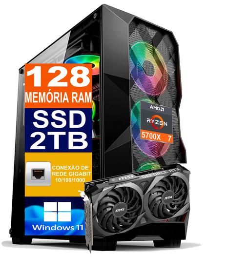 Pc Gamer Computador Cpu Ryzen 7 5700X / SSD 2TB M2 NVME Pc Gamer Computador Cpu Ryzen 7 5700X / SSD 2TB M2 NVME