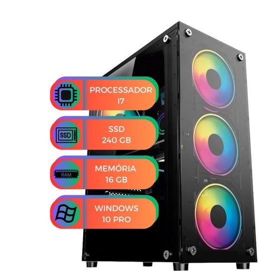 Imagem de Pc Gamer Cpu I7 16gb Ssd 240gb Windows 10 Pro Standard V2