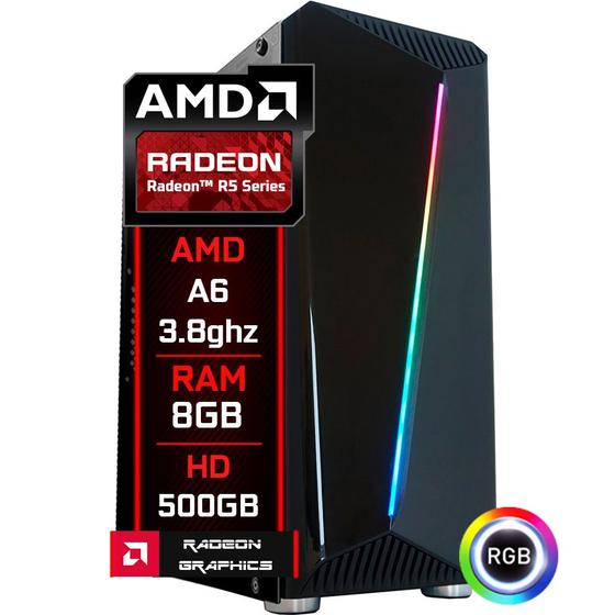 PC Gamer Fácil Amd A6 3.8Ghz 8GB Radeon R5 HD 500GB Menor preço em PC Gamer Fácil Amd A6 3.8Ghz 8GB Radeon R5 HD 500GB