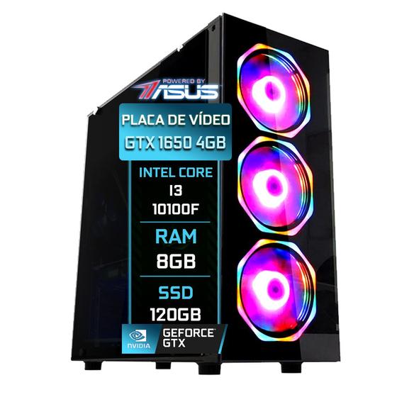 Imagem de PC Gamer Fácil by Asus Intel Core i3 10100f (Décima geração) 8GB DDR4 3000MHz GTX 1650 4GB SSD 120GB Fonte 500W