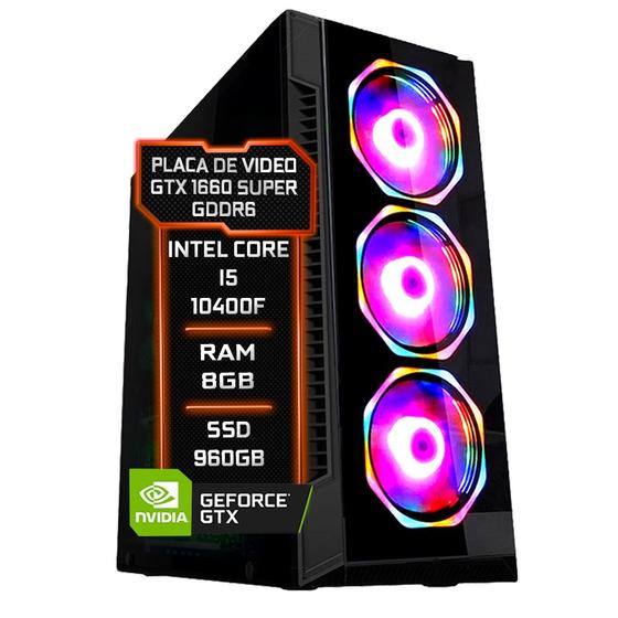 Imagem de PC Gamer Fácil Intel Core i5 10400F (10ª Geração) 8GB DDR4 3000MHz GTX 1660 SUPER 6GB SSD 960GB - Fonte 750w