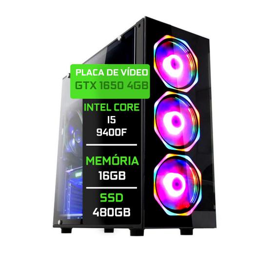 Imagem de PC Gamer Fácil Intel Core i5 9400f (Nona Geração) 16GB DDR4 3000MHz Geforce GTX 1650 4GB SSD 480GB Fonte 500W
