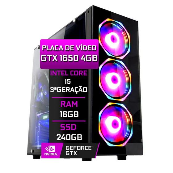 Imagem de PC Gamer Fácil Intel Core i5  (Terceira Geração) 16GB GTX 1650 4GB SSD 240GB Fonte 500W