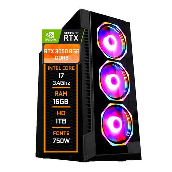 PC Gamer Fácil Intel core I7 3.4 GHz 16GB RTX 3050 8GB GDDR6 HD 1TB - Fonte 750w Menor preço em PC Gamer Fácil Intel core I7 3.4 GHz 16GB RTX 3050 8GB GDDR6 HD 1TB - Fonte 750w