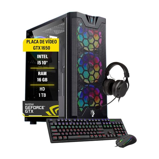 Imagem de Pc Gamer i5 10400F Memória 16GB GTX 1650 4GB HD 1TB SSD 480GB