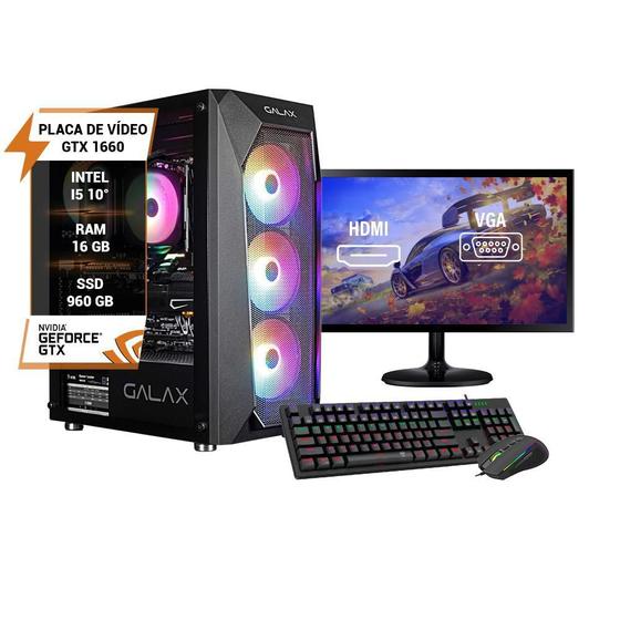 Imagem de Pc Gamer I5 10º 16Gb Ssd 960 Gtx 1660 Completo + Monitor 32