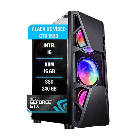 Imagem de Pc Gamer I5 7 Gtx 1650 Memória 16Gb Ssd 240Gb Fonte 600W