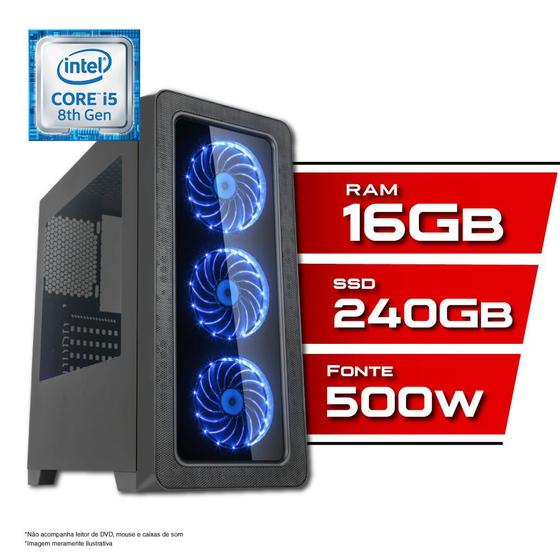 Imagem de PC Gamer Intel Core i5 8ª Geração 16GB SSD 240GB Gigabyte H310M M.2 CertoX BRAVE 5103