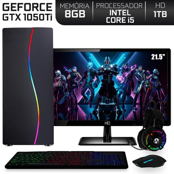 Imagem de PC Gamer Intel Core i5 RAM 8GB Nvidia Geforce GTX 1050 Ti 4GB HD 1TB Monitor 21.5" Full HD EasyPC Expert